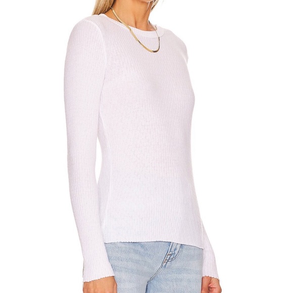 Brand New Enza Costa pointelle knit long sleeve crew neck top - Picture 2 of 6